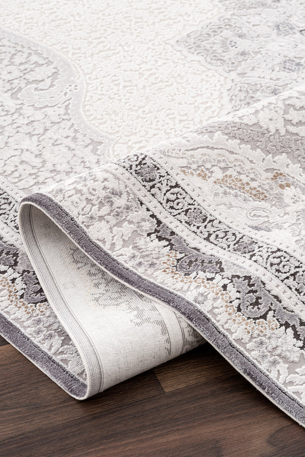 Koza Nazende Krem Antrasit Salon Halısı  A3390E