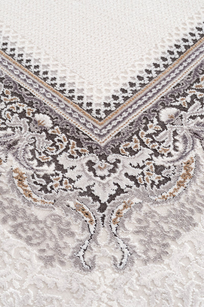 Koza Nazende Krem Antrasit Salon Halısı A3391E