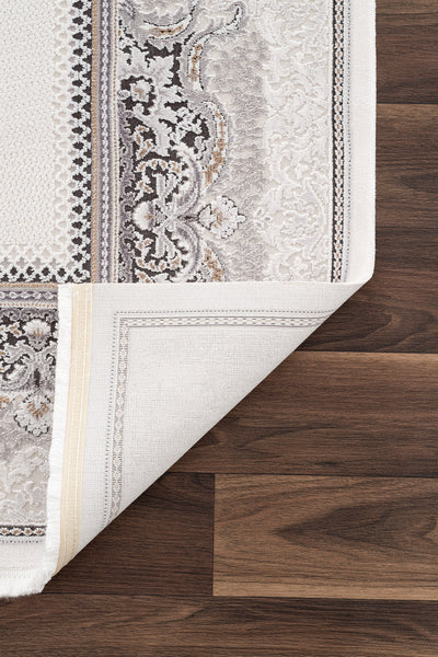 Koza Nazende Krem Antrasit Salon Halısı A3391E