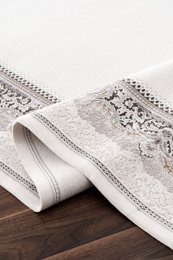 Koza Nazende Krem Antrasit Salon Halısı A3391E