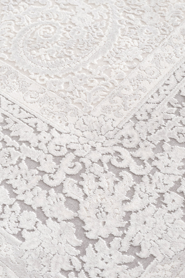 Koza Nazende Krem Gri Salon Halısı A3393D