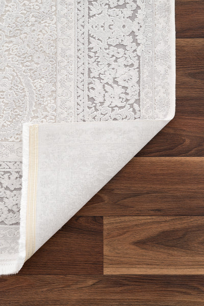 Koza Nazende Krem Gri Salon Halısı A3393D