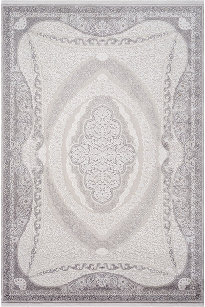 Koza Nazende Krem Gri Salon Halısı A3394D