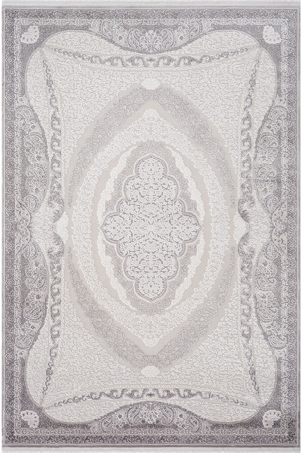 Koza Nazende Krem Gri Salon Halısı A3394D