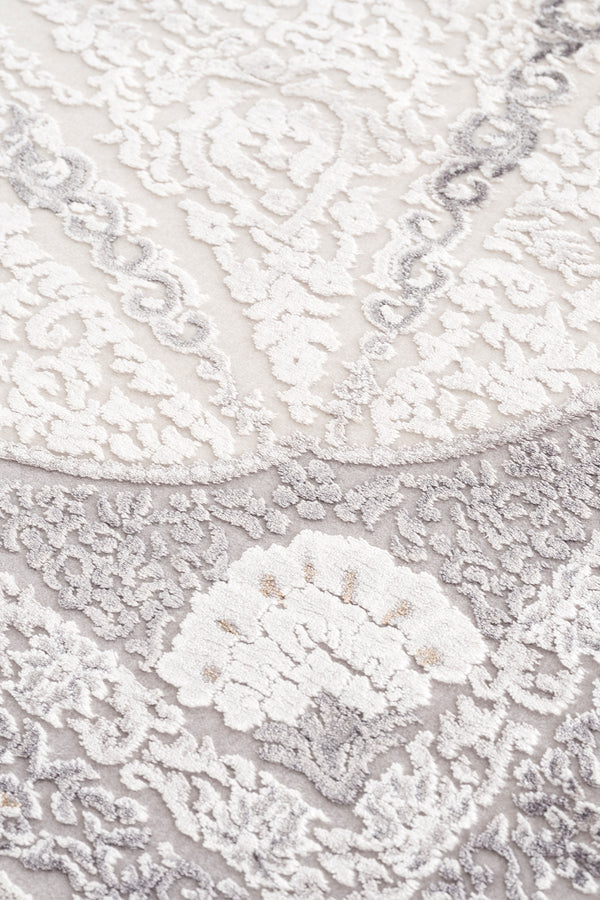 Koza Nazende Krem Gri Salon Halısı A3394D