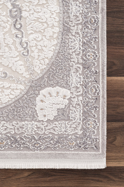 Koza Nazende Krem Gri Salon Halısı A3394D