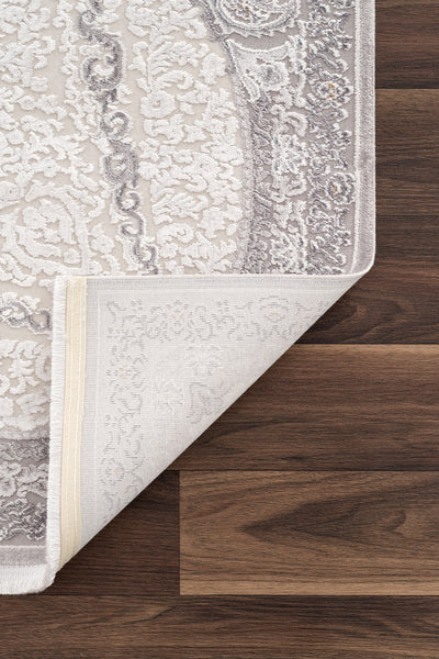 Koza Nazende Krem Gri Salon Halısı A3394D