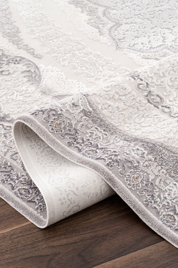 Koza Nazende Krem Gri Salon Halısı A3394D