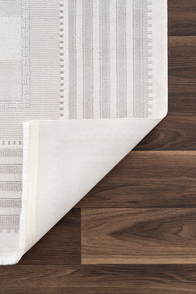 Koza Nazende Krem Gri Salon Halısı  A3397D