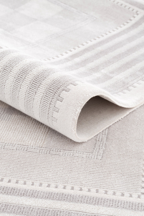 Koza Nazende Krem Gri Salon Halısı  A3397D