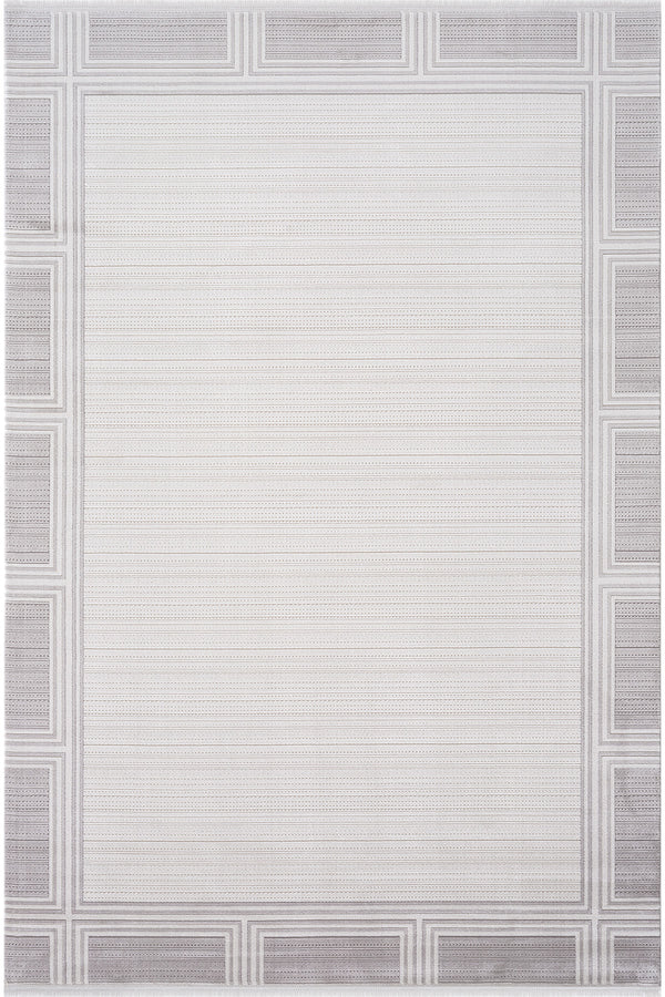 Koza Nazende Krem Gri Salon Halısı A3398D