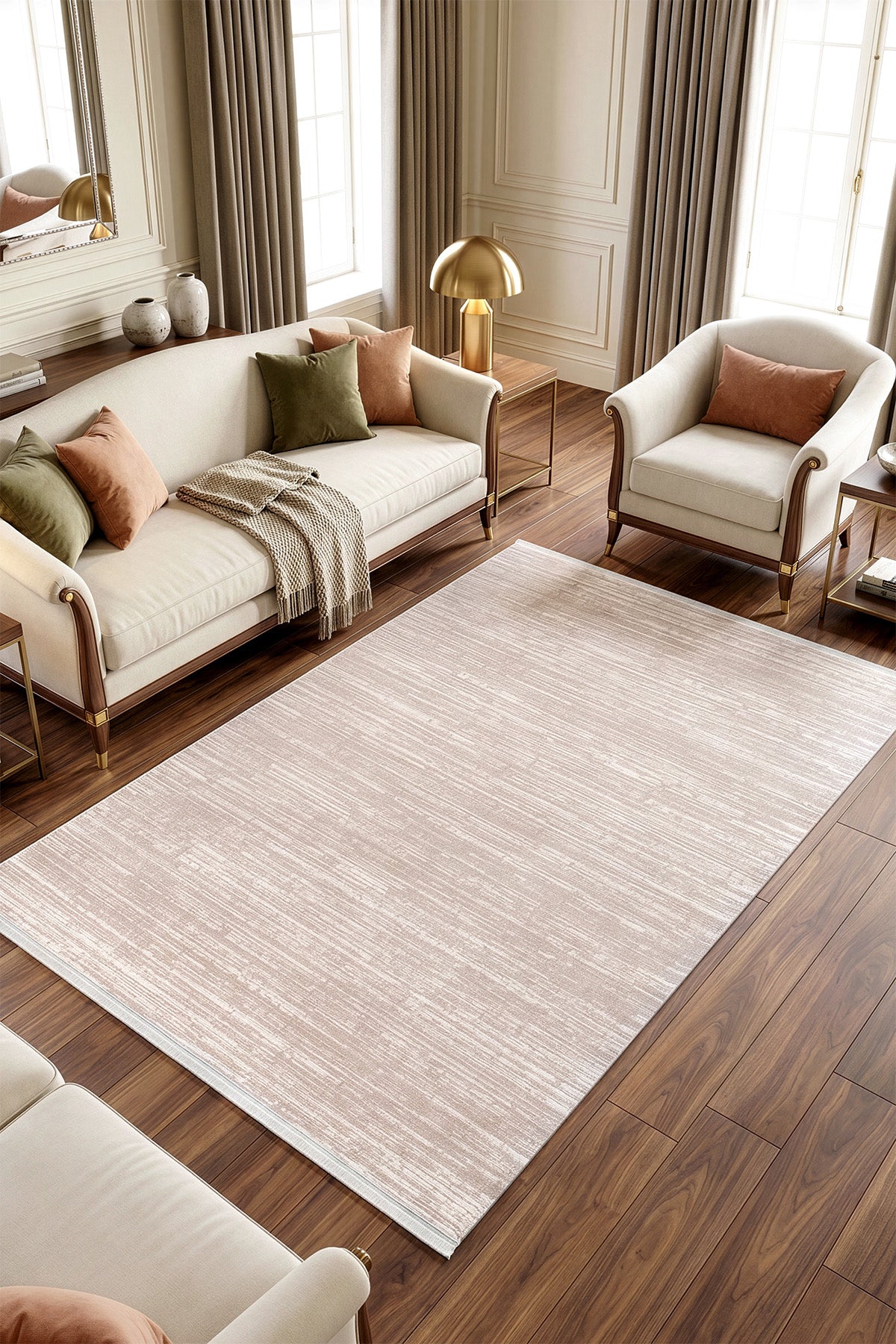 Koza Nazende Krem Bej Salon Halısı A6130B