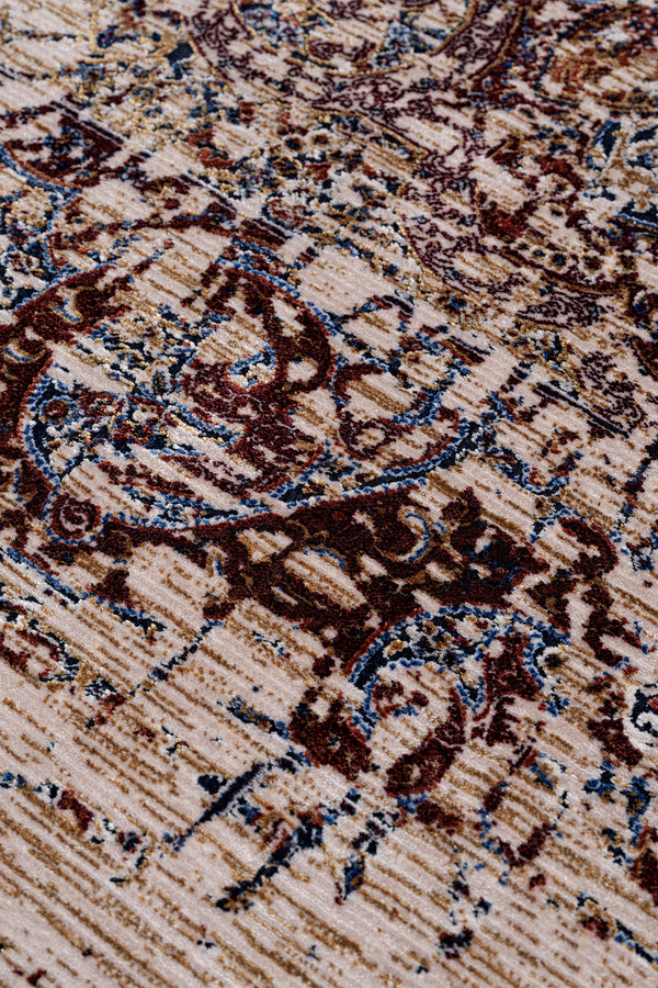 Koza Nostalgia Bej Bordo Salon Halısı A3009B