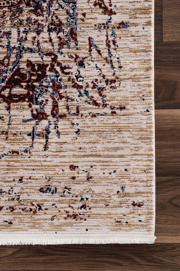 Koza Nostalgia Bej Bordo Salon Halısı A3009B