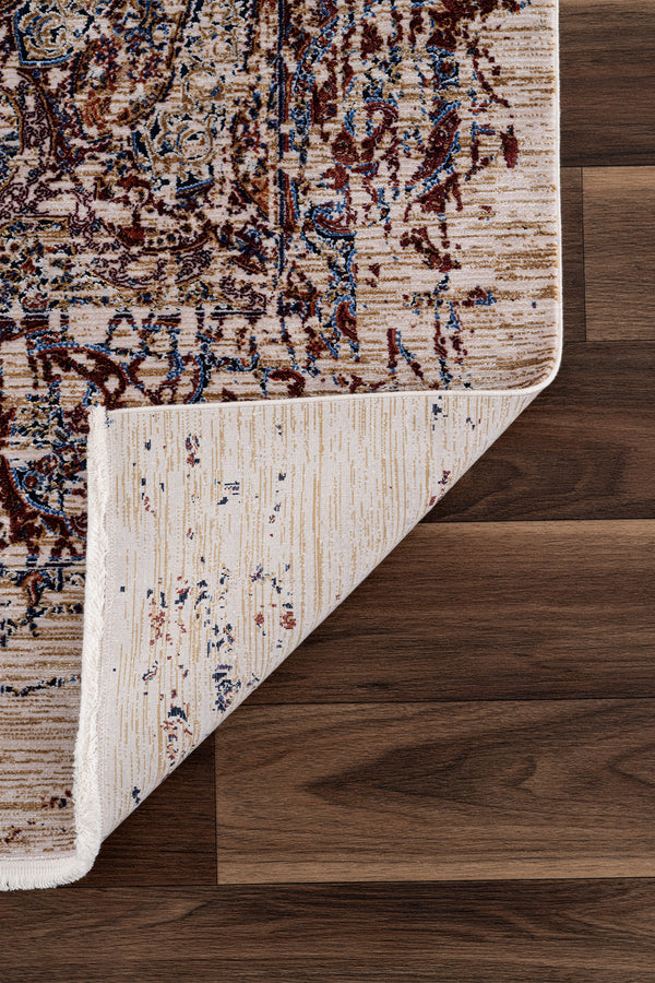 Koza Nostalgia Bej Bordo Salon Halısı A3009B