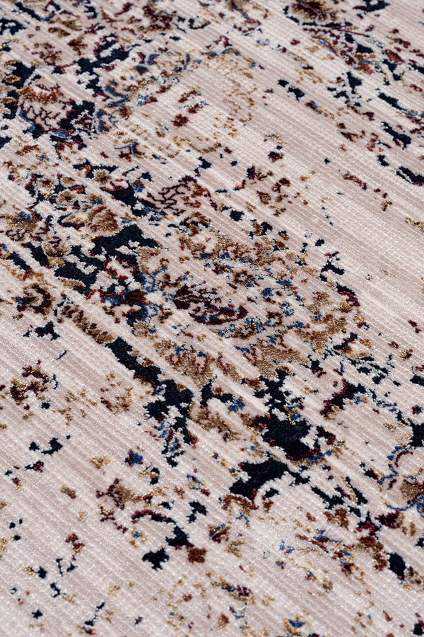 Koza Nostalgia Bej Lacivert Salon Halısı A3010C