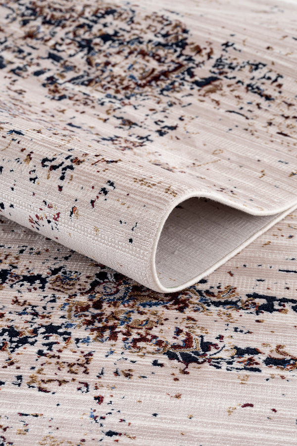 Koza Nostalgia Bej Lacivert Salon Halısı A3010C