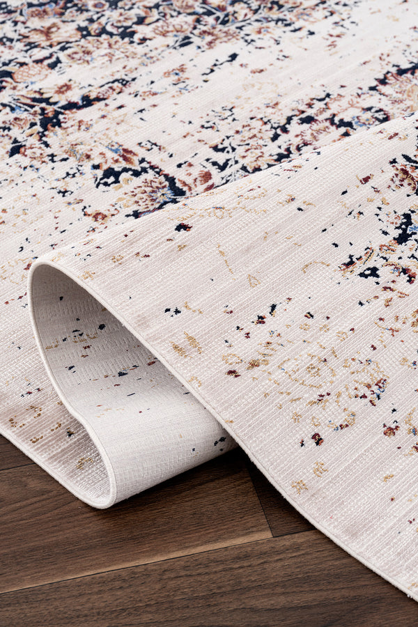 Koza Nostalgia Bej Lacivert Salon Halısı A3010C