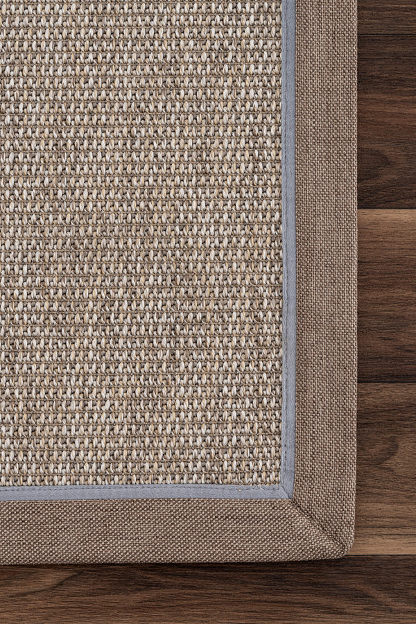 Koza Premium Sahara Bordure Bej-Bordür Vizon Mavi Sisal Halı B3610F