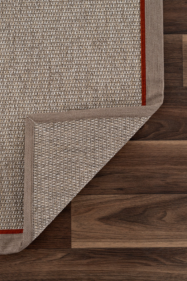 Koza Premium Sahara Bordure Bej-Bordür Vizon Turuncu Sisal Halı B3610E