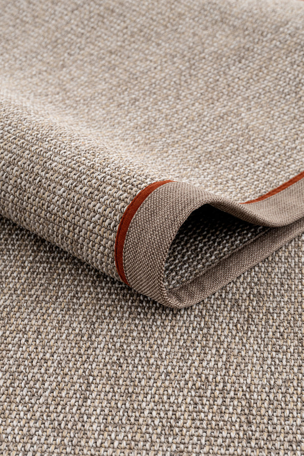 Koza Premium Sahara Bordure Bej-Bordür Vizon Turuncu Sisal Halı B3610E
