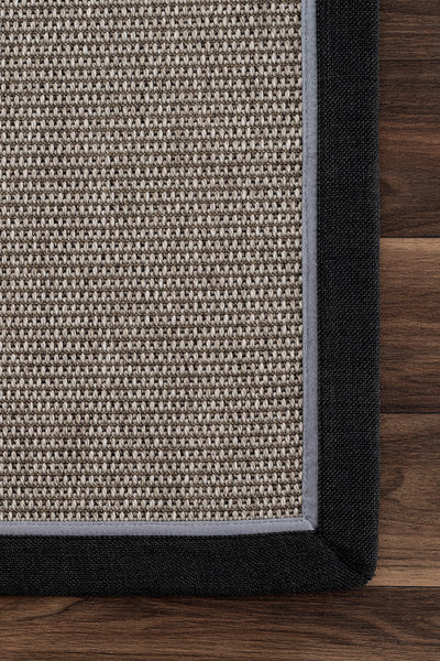 Koza Premium Sahara Bordure Gri-Bordür Siyah Mavi Sisal Halı B3610G