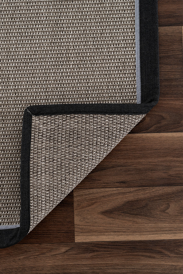 Koza Premium Sahara Bordure Gri-Bordür Siyah Mavi Sisal Halı B3610G