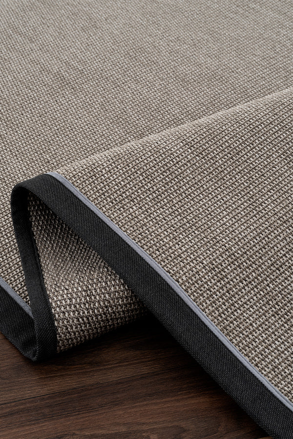 Koza Premium Sahara Bordure Gri-Bordür Siyah Mavi Sisal Halı B3610G