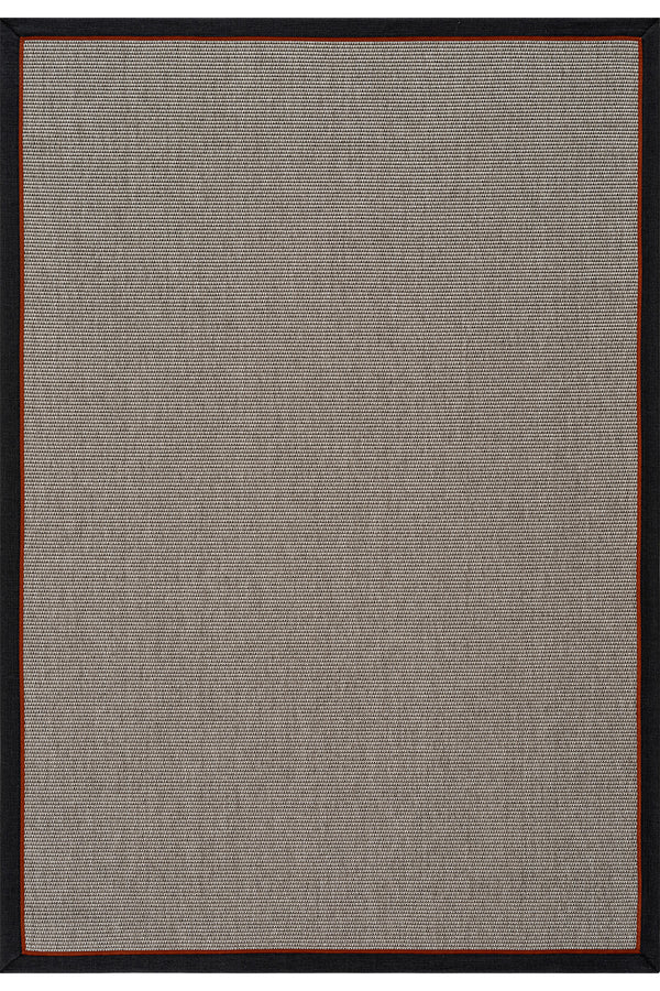 Koza Premium Sahara Bordure Gri-Bordür Siyah Turuncu Sisal Halı B3610H