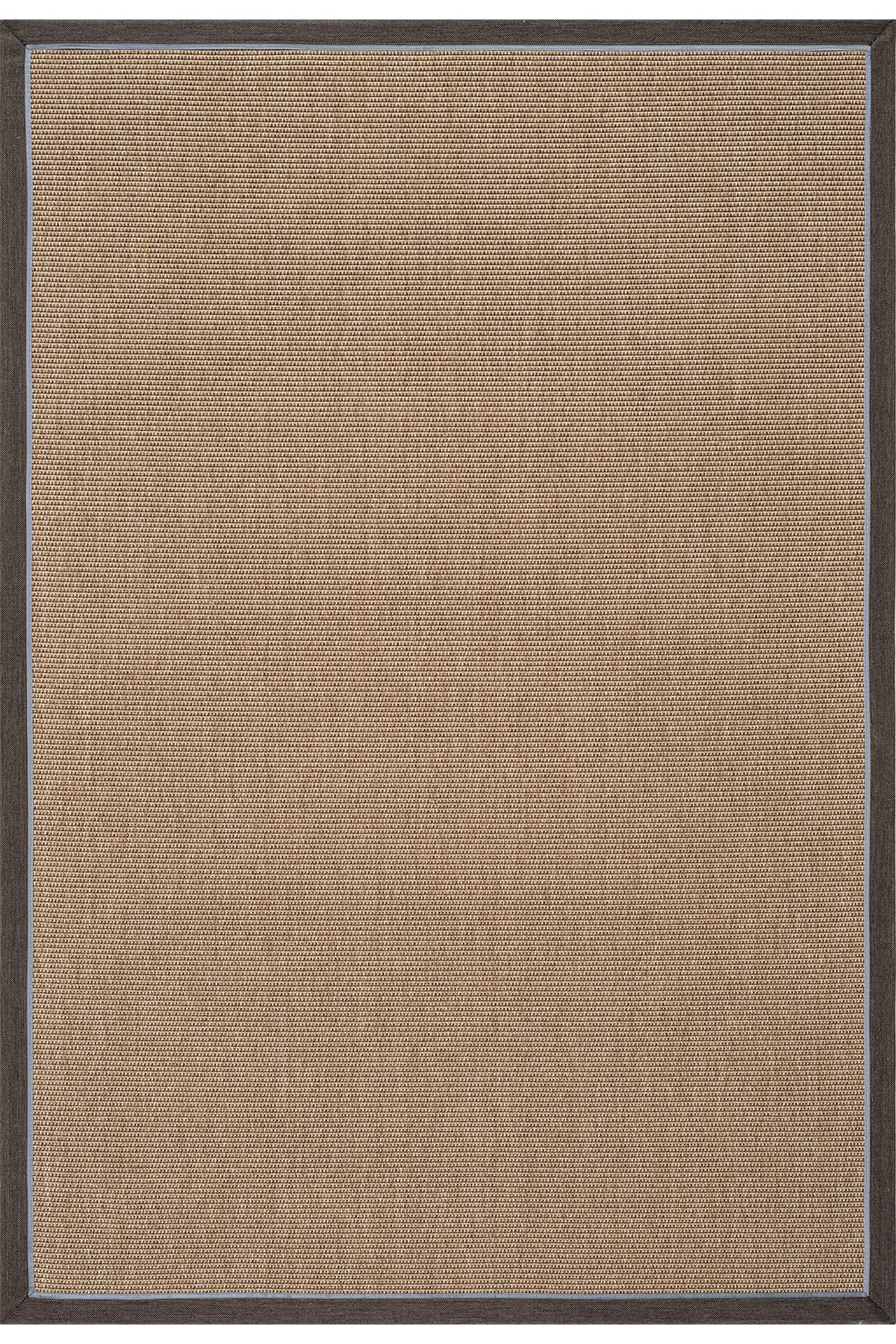 Koza Premium Sahara Bordure Natural-Bordür Kahve Mavi Sisal Halı B3610A