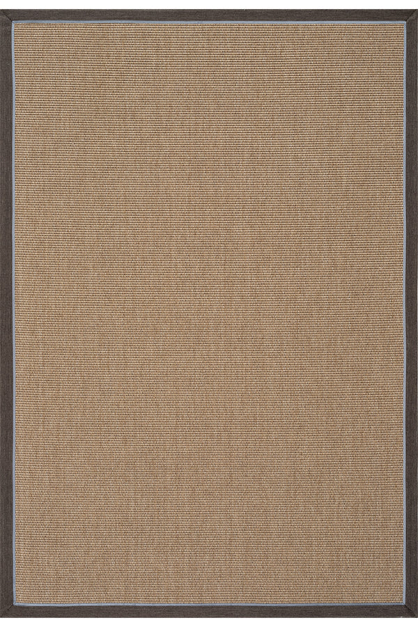 Koza Premium Sahara Bordure Natural-Bordür Kahve Mavi Sisal Halı B3610A
