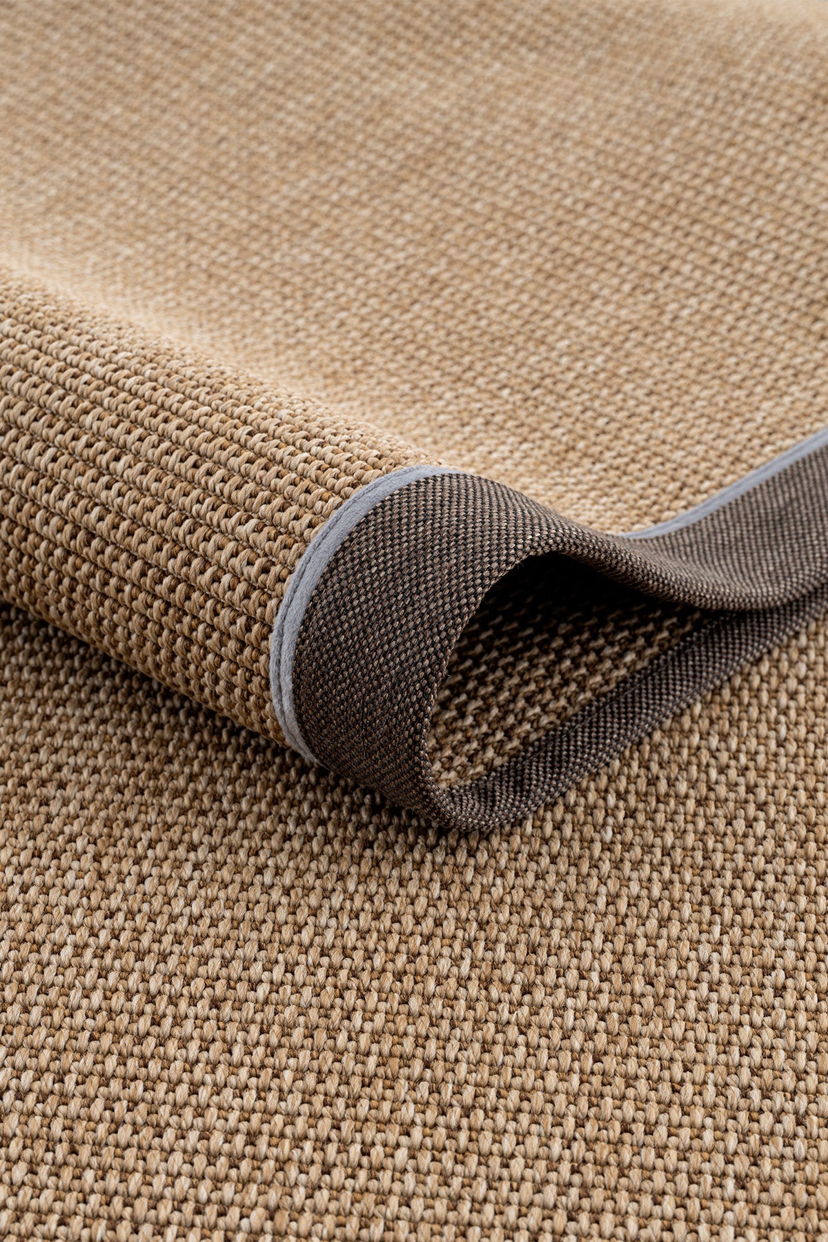 Koza Premium Sahara Bordure Natural-Bordür Kahve Mavi Sisal Halı B3610A