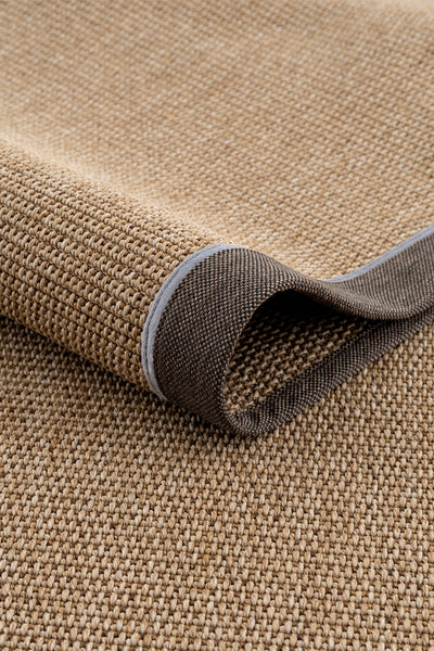 Koza Premium Sahara Bordure Natural-Bordür Kahve Mavi Sisal Halı B3610A