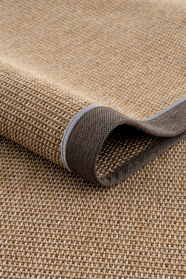 Koza Premium Sahara Bordure Natural-Bordür Kahve Mavi Sisal Halı B3610A