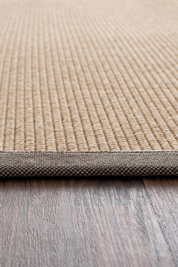 Koza Premium Sahara Bordure Natural-Bordür Kahve Mavi Sisal Halı B3610A