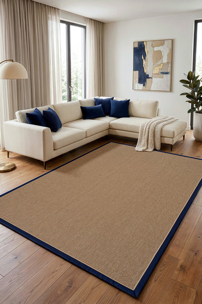 Koza Sahara Natural Bordür Lacivert Bej B3610C