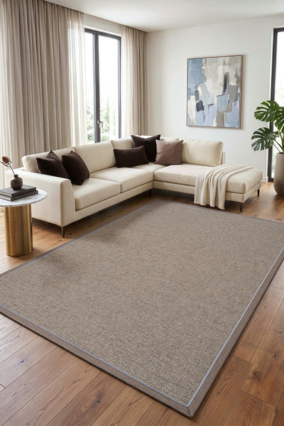 Koza Sahara Bej Multi Bordür Vizon Mavi Halı B3622G