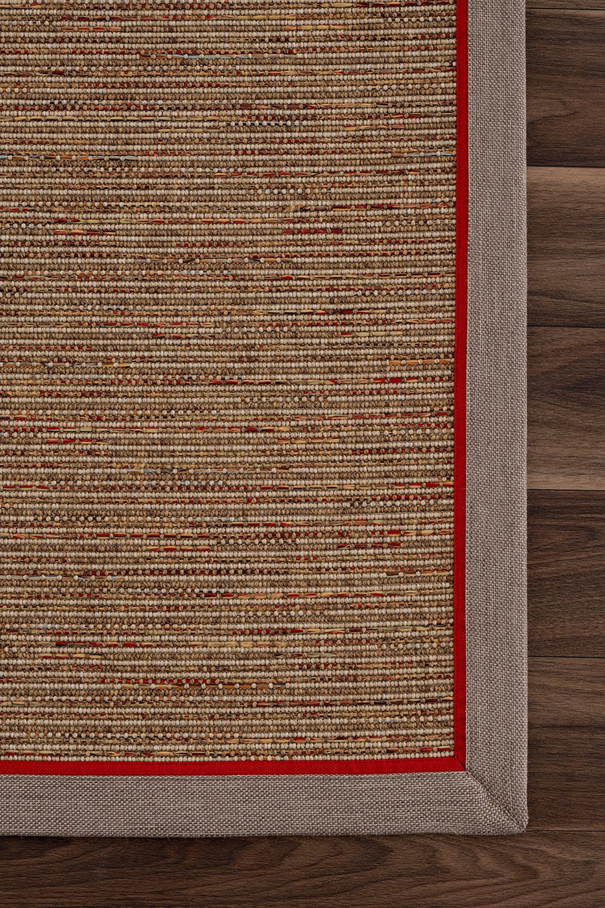Koza Sahara Natural Bordür Vizon Kırmızı Halı B3622E