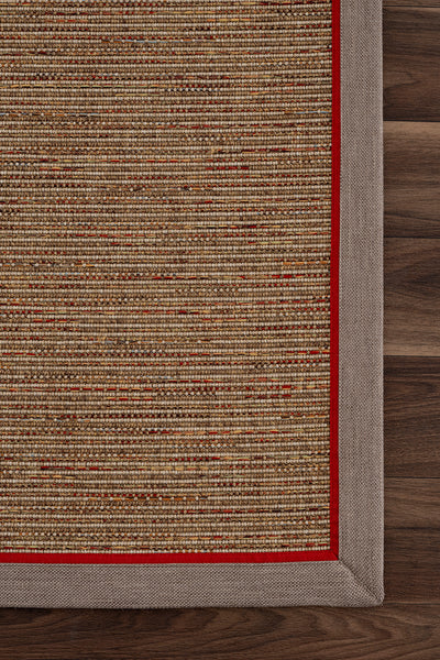 Koza Sahara Natural Bordür Vizon Kırmızı Halı B3622E