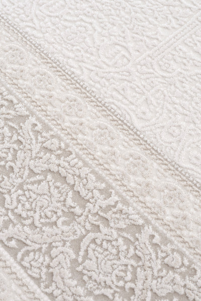 Koza Sedef Krem Gri Salon Halısı A3586B