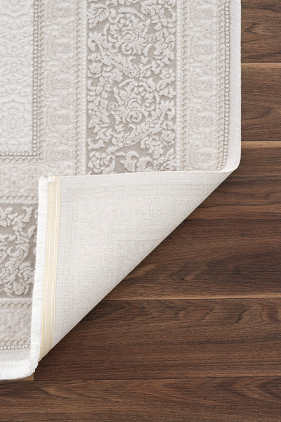 Koza Sedef Krem Gri Salon Halısı A3586B