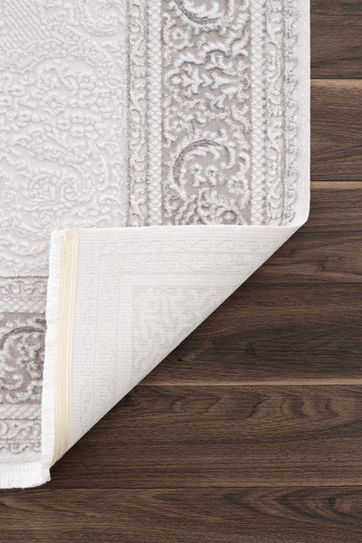 Koza Sedef Krem Gri Salon Halısı A3587B