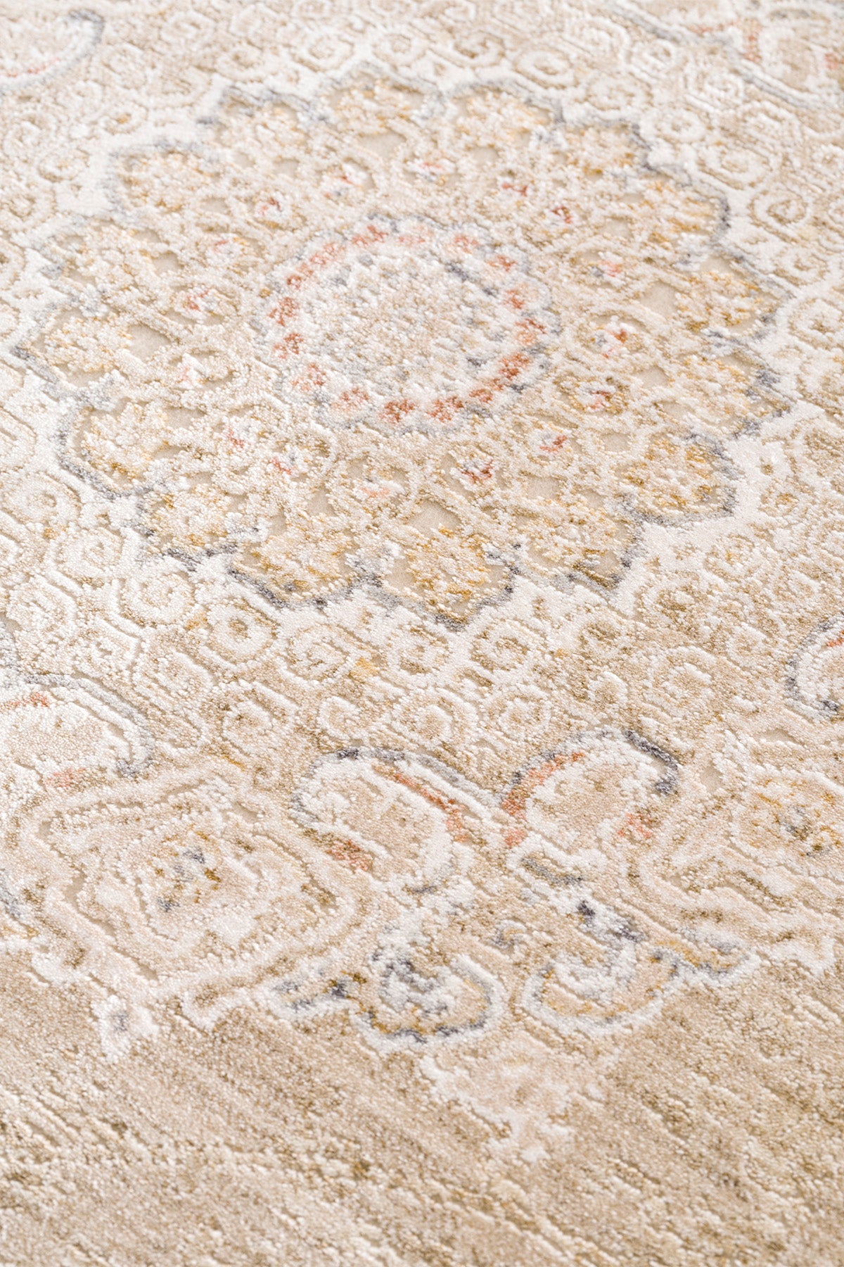 Koza Şimal Bej Bordo Salon Halısı A3548C