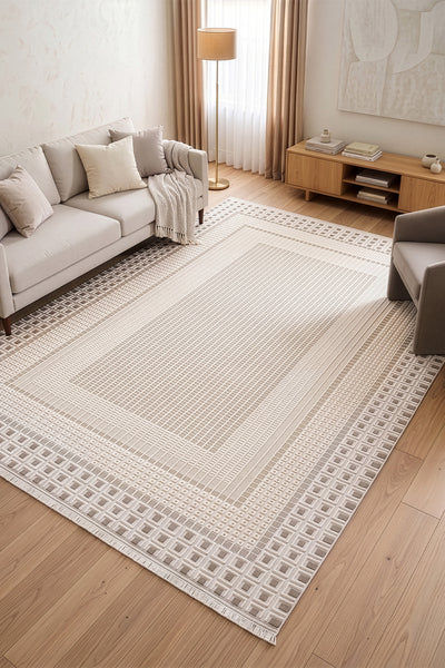 Koza Vista Krem Vizon Halı A5422B