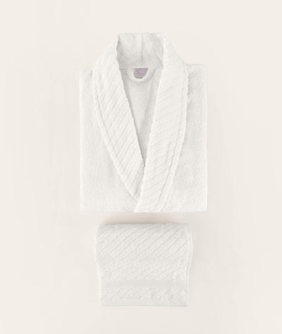 Likya Beyaz 2'li Çeyiz Bornoz Seti 1054A