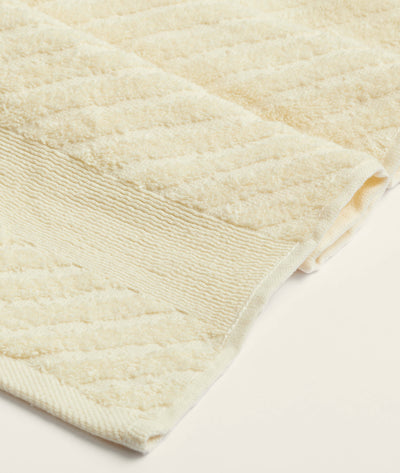 Likya Krem Çapraz Çizgili 2'li Çeyiz Havlu Seti 1018A