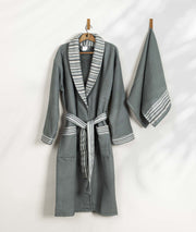 Limira Antrasit 2'li Set L-XL Bornoz & Havlu 2235