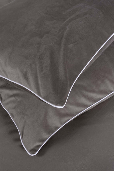 Linda Antrasit Kadife Çift Kişilik Nevresim Takımı 200x220 5011