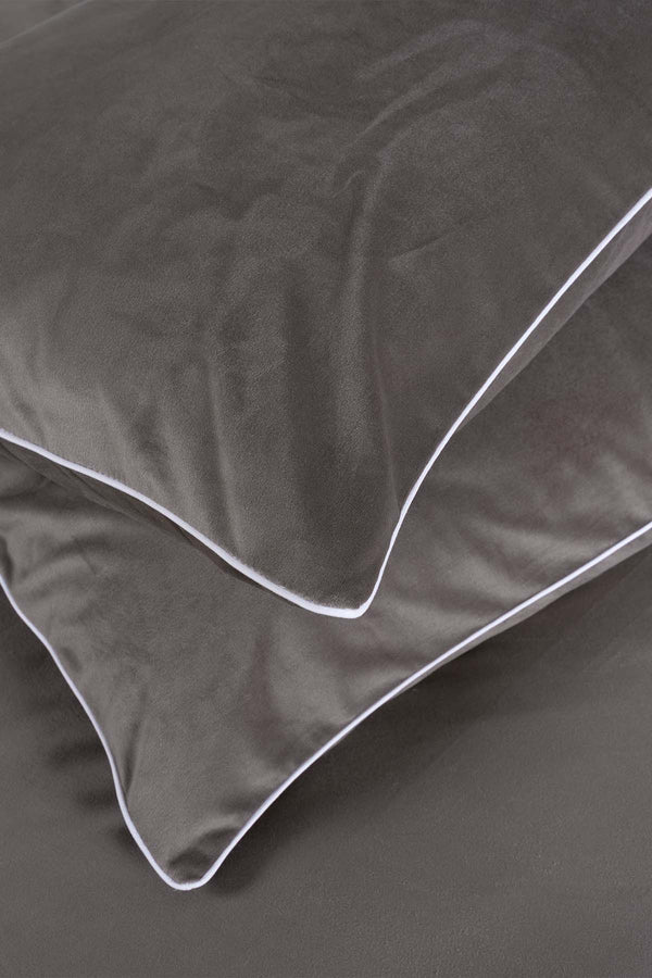 Linda Antrasit Kadife Çift Kişilik Nevresim Takımı 200x220 5011