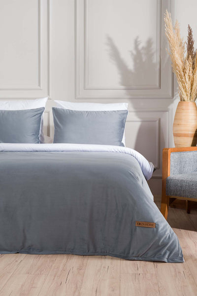 Linda İndigo Kadife Çift Kişilik Nevresim Takımı 200x220 5010